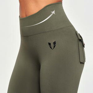 Seamless Cargo Leggings - Olive Green