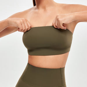 Strapless Sports Bra - Combat Green