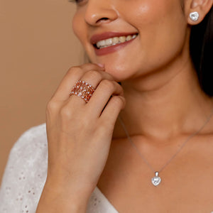 Rose Gold Plated Silver Ring Cum Bracelet for Women
