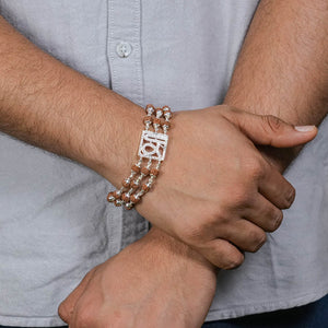 Rudraksha Silver Shree Tripal Line bracelet