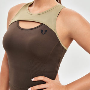 Cutout Tank Top - Dark Brown