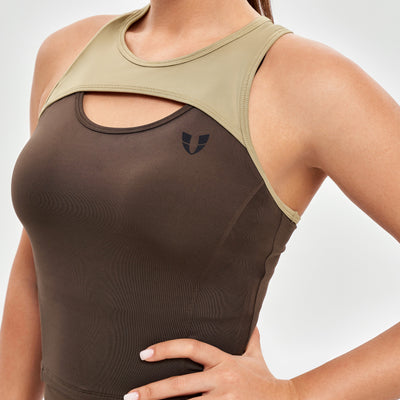 Cutout Tank Top - Dark Brown