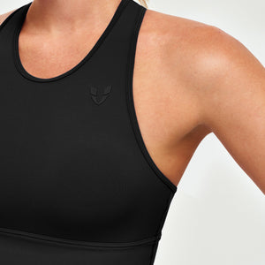High Neck Sports Bra - Black