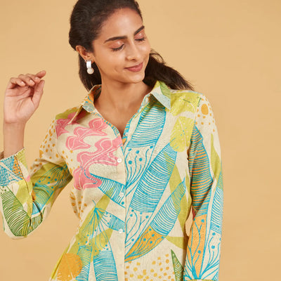 Abstract Tropical Printed Dress