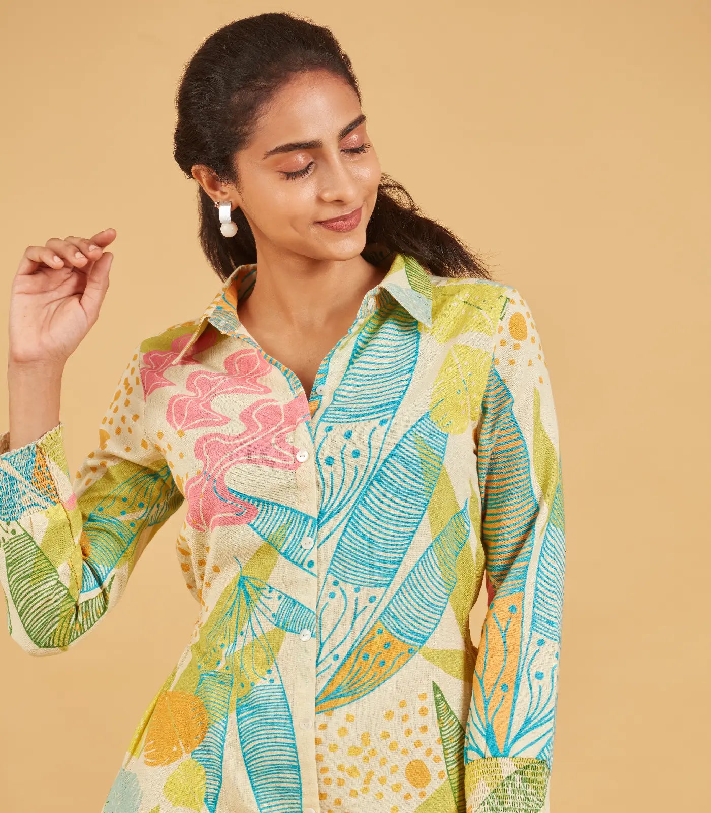 Abstract Tropical Printed Dress
