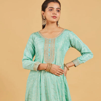 Pastel Teal  Anarkali Set