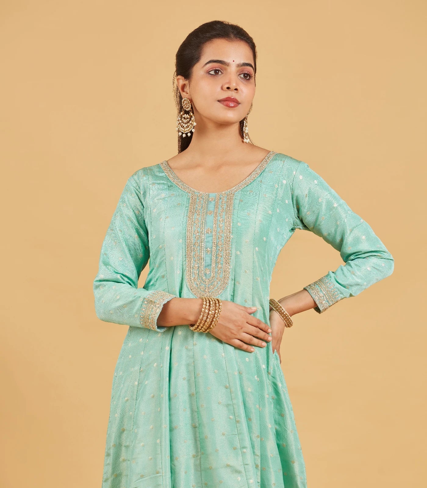Pastel Teal  Anarkali Set
