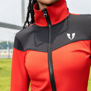 V-Shape Athletic Jacket - Red and Black