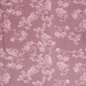 Lilac Georgette Silk Saree Printed With Floral Motifs