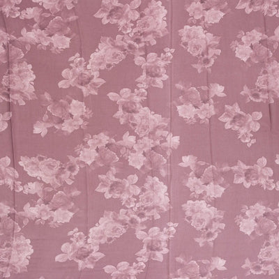 Lilac Georgette Silk Saree Printed With Floral Motifs