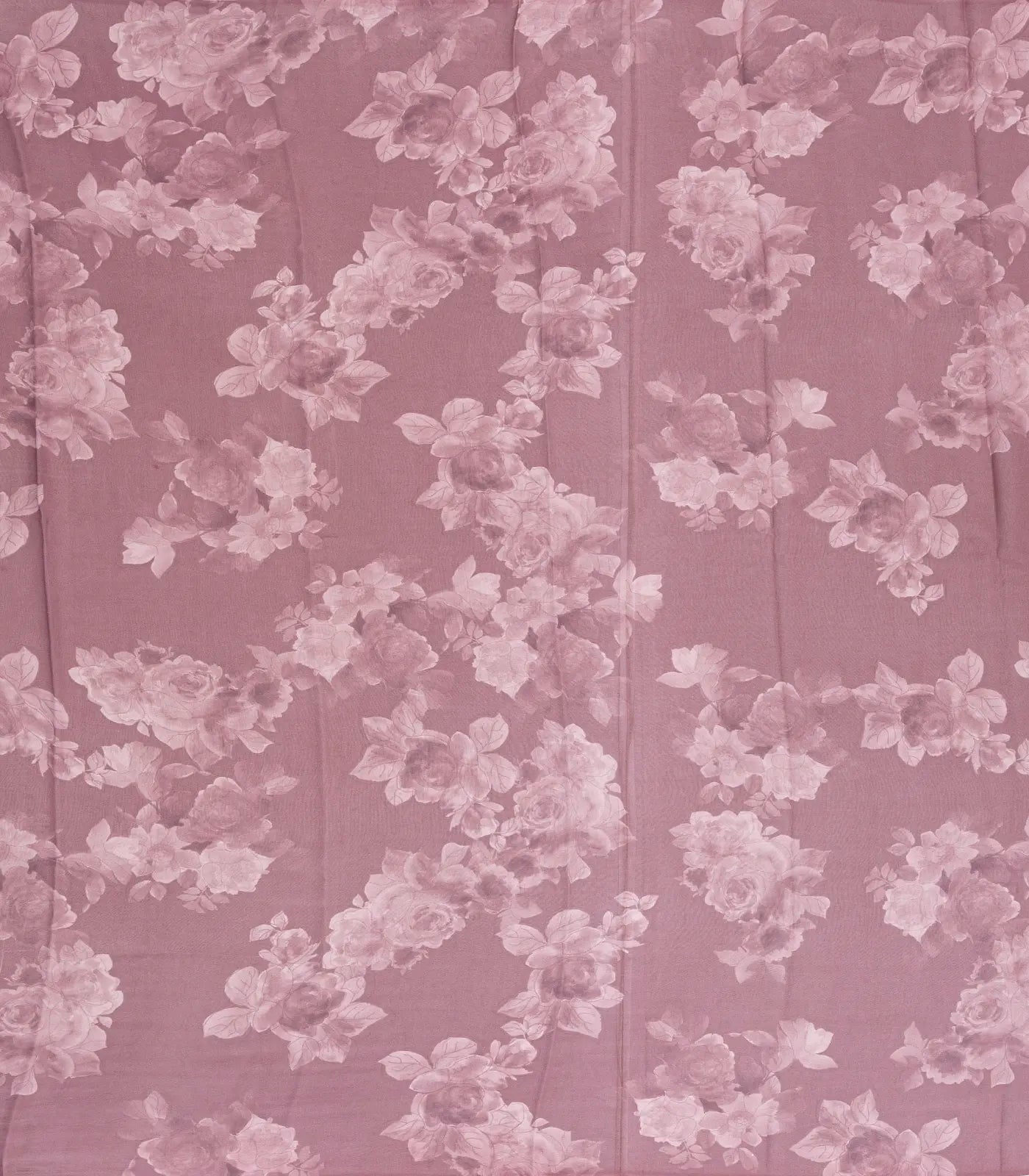 Lilac Georgette Silk Saree Printed With Floral Motifs