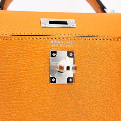 HERMÈS Mini Kelly II Moutarde (9U) Chevre Palladium hardware