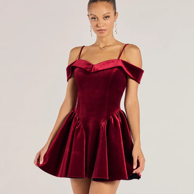 Andie Velvet Drop Waist Skater Dress