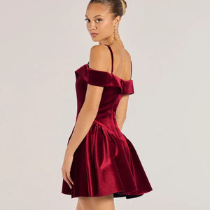 Andie Velvet Drop Waist Skater Dress