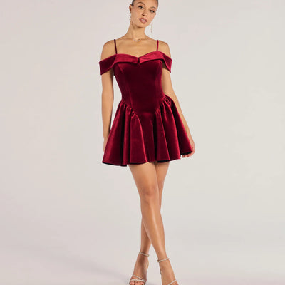 Andie Velvet Drop Waist Skater Dress