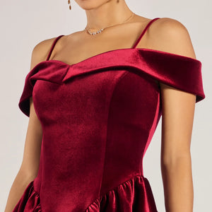 Andie Velvet Drop Waist Skater Dress