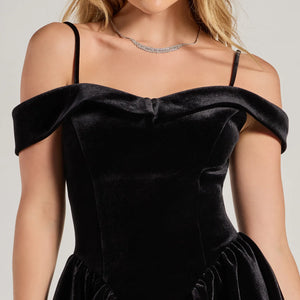 Andie Velvet Drop Waist Skater Dress