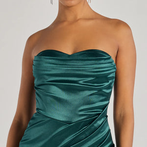 Kaleen Sleeveless Satin Wrap Midi Dress