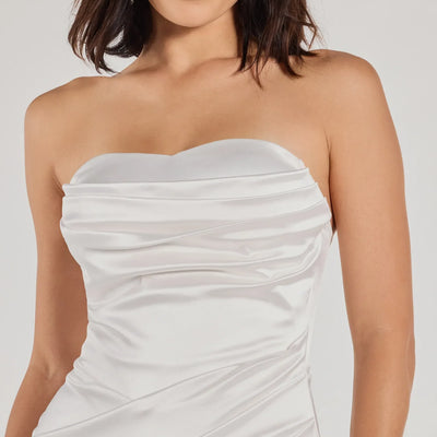 Kaleen Sleeveless Satin Wrap Midi Dress