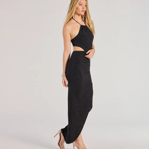 Jasmine Halter Cutout Slim Glitter Formal Dress