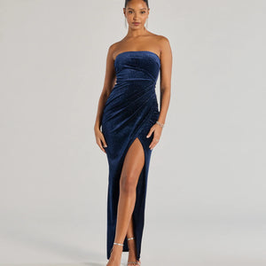 Cordelia Velvet Glitter Long Wrap Dress