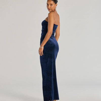 Cordelia Velvet Glitter Long Wrap Dress