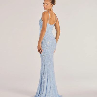 Liv Sleeveless Beaded Sequin Mermaid Dress