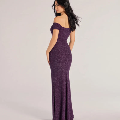 Mimi Off The Shoulder Glitter Mermaid Corset Dress
