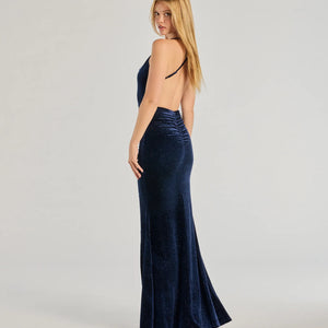 Lyric Velvet Glitter Open Back Mermaid Dress