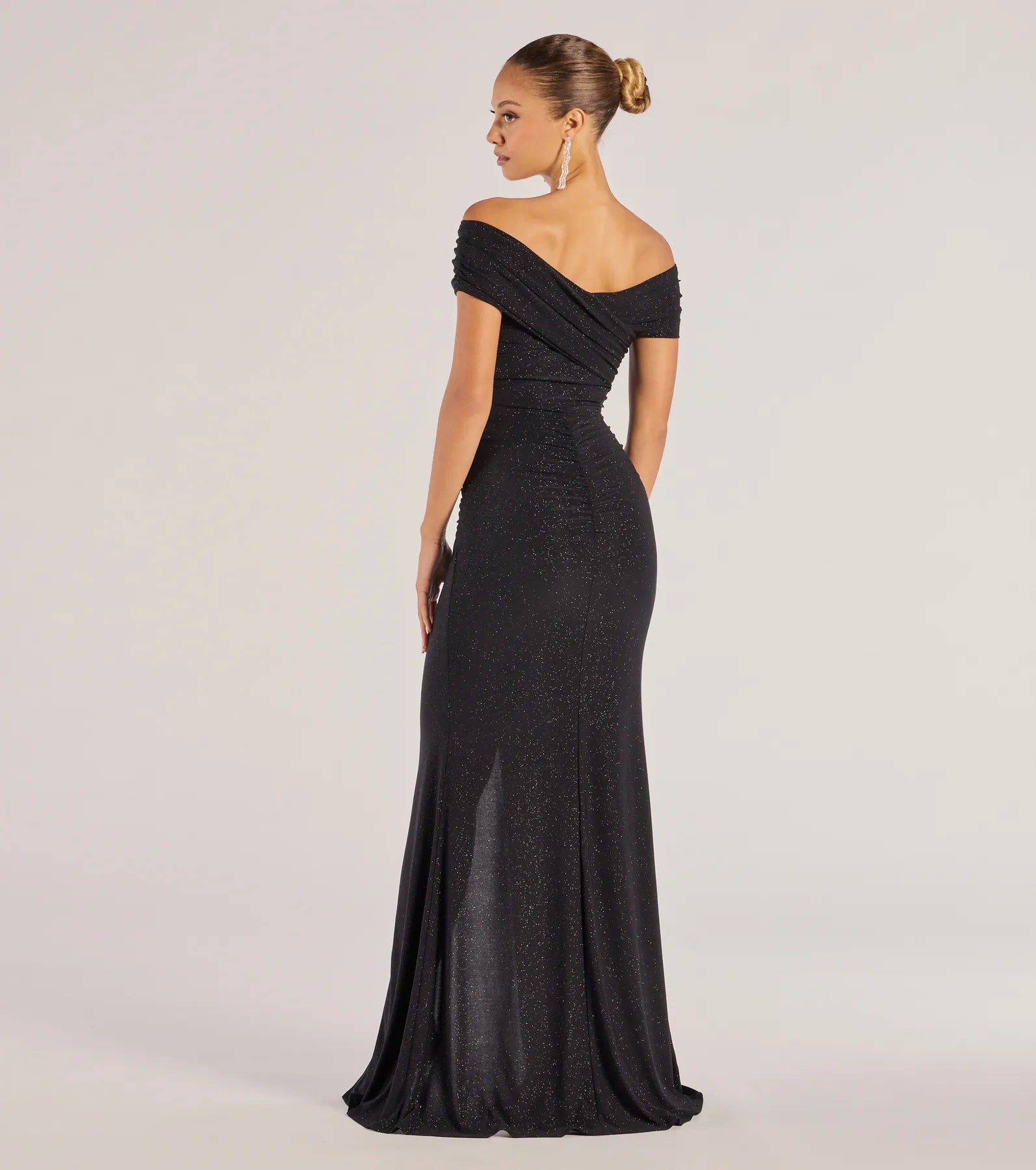 slim fit dress slacks Emerald Cut Rhinestone Tank Glitter Knit Bodycon Dress main image 1