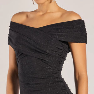 Giada Glitter Knit Off-the-Shoulder Mermaid Dress