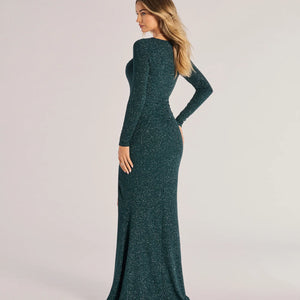 Audrina Glitter Knit Long Sleeve Mermaid Dress