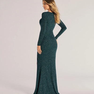 Audrina Glitter Knit Long Sleeve Mermaid Dress