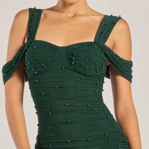 Fay Off The Shoulder Faux Pearl Mermaid Dress