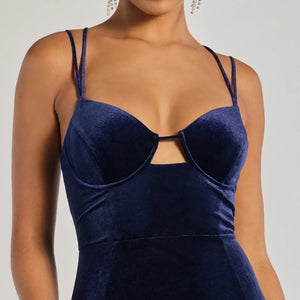 Jayne Velvet Lace-Up Mermaid Corset Dress