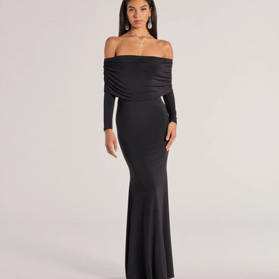 Carmen Off-The-Shoulder Long Sleeve Mermaid Dress