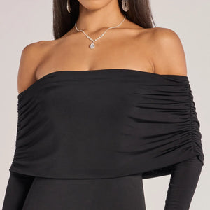 Carmen Off-The-Shoulder Long Sleeve Mermaid Dress