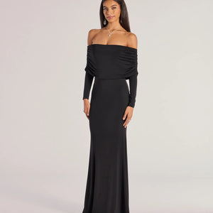 Carmen Off-The-Shoulder Long Sleeve Mermaid Dress