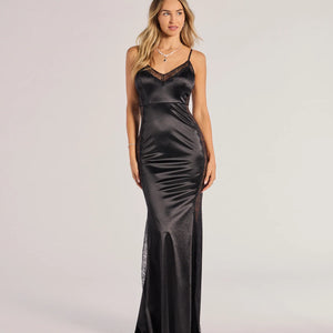 Lexley Satin And Floral Lace Mermaid Dress