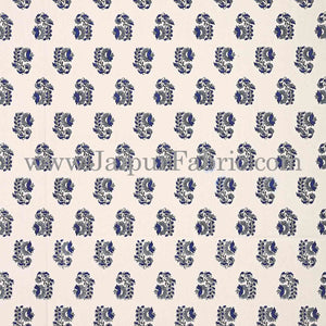 Blue Border with Bell And Floral Cotton Double Bedsheet