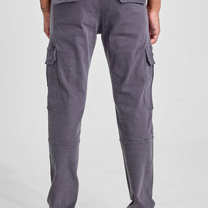 Grey Slim Fit Cargo Jeans