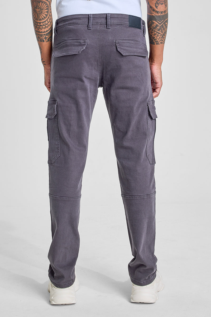 Grey Slim Fit Cargo Jeans