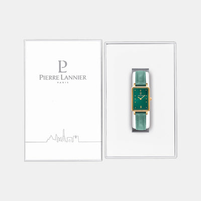 Ariane Women Quartz Green Dial Analog Leather Watch 050K577