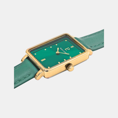 Ariane Women Quartz Green Dial Analog Leather Watch 050K577