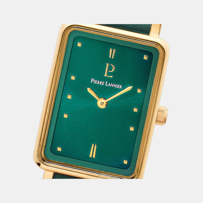 Ariane Women Quartz Green Dial Analog Leather Watch 050K577