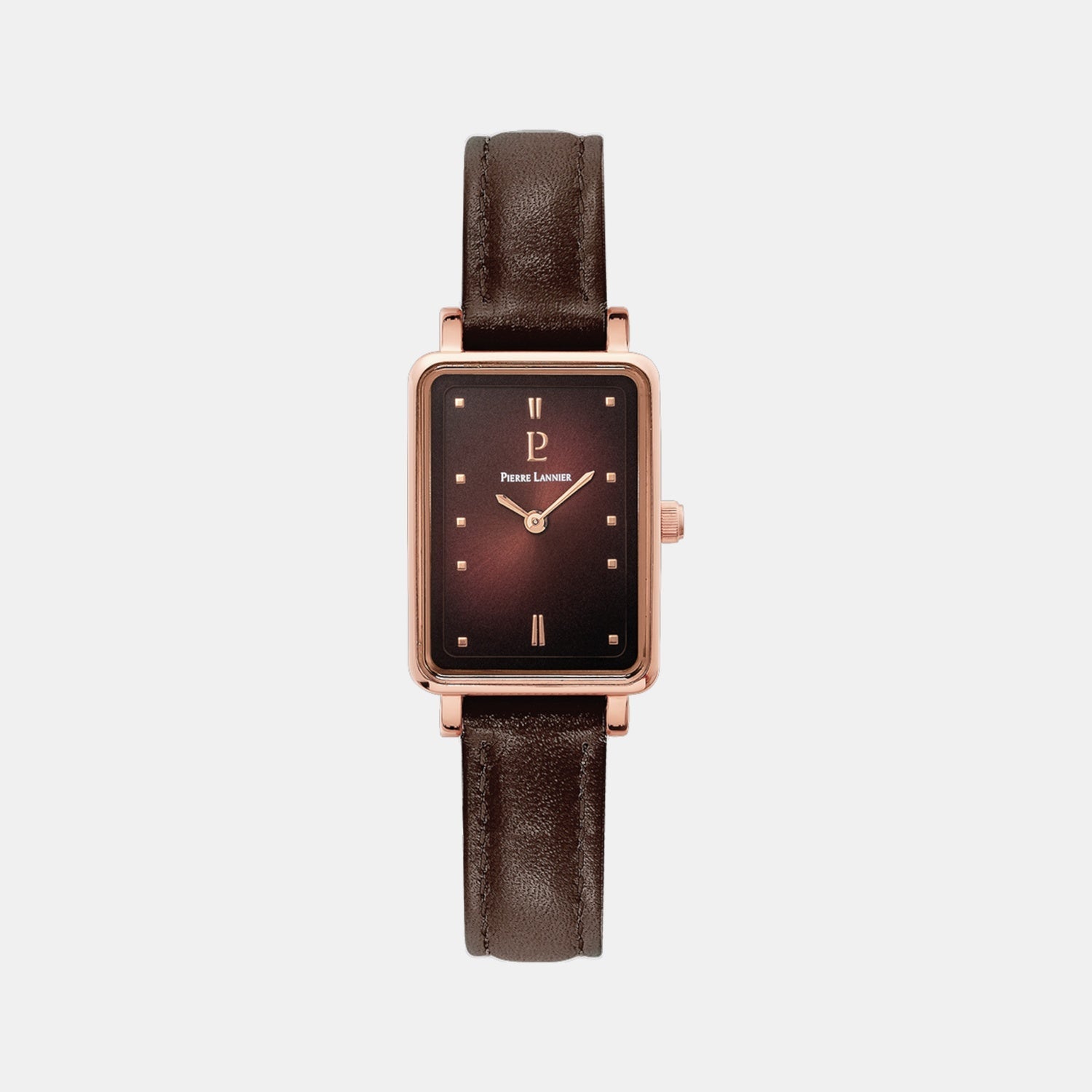 Ariane Women Quartz Brown Dial Analog Leather Watch 050K984
