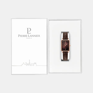 Ariane Women Quartz Brown Dial Analog Leather Watch 050K984