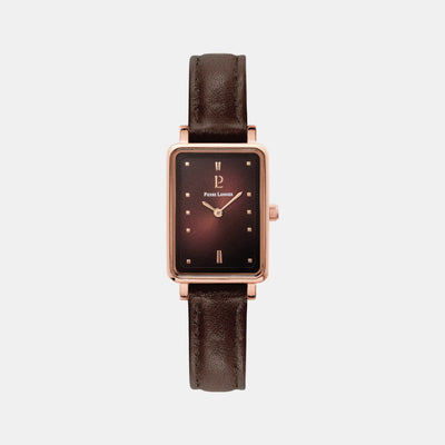 Ariane Women Quartz Brown Dial Analog Leather Watch 050K984