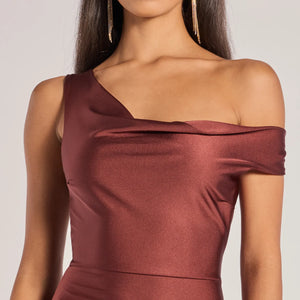 Iconic Silhouette Off-Shoulder High Slit Midi Dress