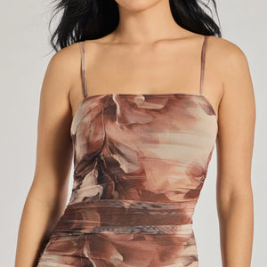 Ravishing Florals High-Slit Ruched Maxi Dress